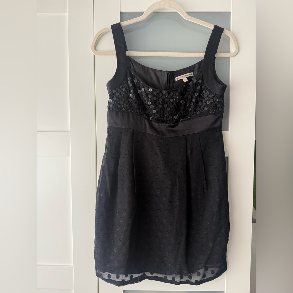 Nanette Lepore Black Textured Mini Dress